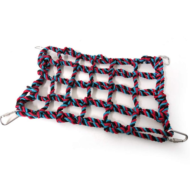 Litewoo Bird Climbing Cotton Rope Net Toy Grid Hammock for Parrot Rat Chinchilla Ferret Swing Thick Chew Rope Hammock Hanging Toys Cage Accessory (Medium Size) - Image 5